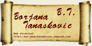 Borjana Tanasković vizit kartica